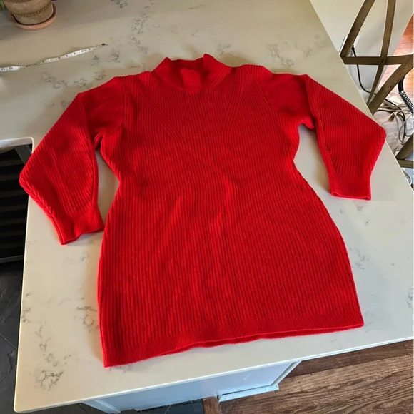 H&M Red Mock-Turtleneck Dress Holiday Christmas Festive Size XL-C19 - Picture 5 of 10